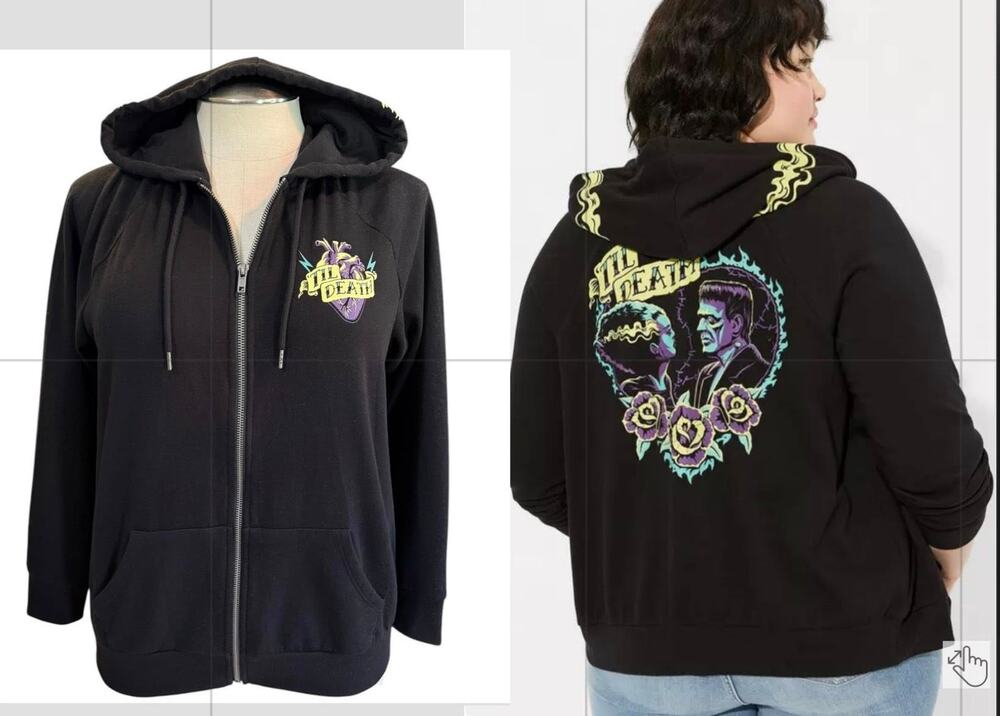 Torrid 2 (2x 18/20) Universal Monsters Frankenstein Zip Up Hoodie Sweatshirt
